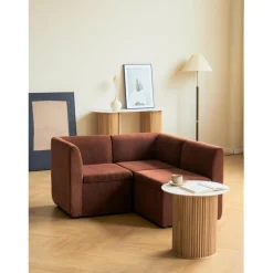 Canapé modulable VARDE design scandinave velours côtelé avec mousse de densité supérie