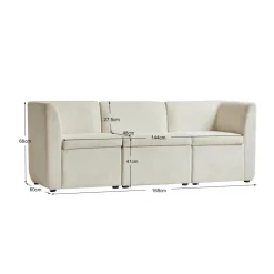 Canapé modulable VARDE design scandinave raffiné en velours côtelé avec mousse de densité supérieure
