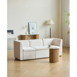 Canapé modulable VARDE design scandinave raffiné en velours côtelé avec mousse de densité supérieure