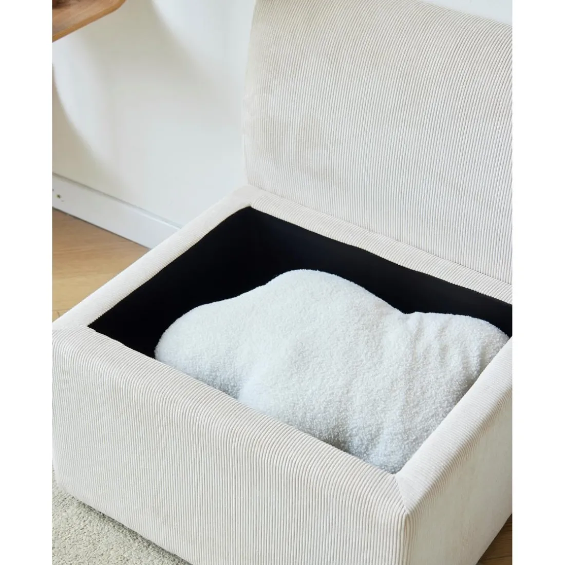 Canapé modulable VARDE design scandinave en velours côtelé avec mousse de densité supérie