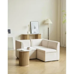 Canapé modulable VARDE design scandinave raffiné en velours côtelé avec mousse