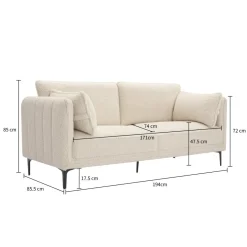 Canape 3 places en Metal blanc