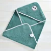 Cape de bain en coton 70 x 70 cm PETITES BETES bleu raton