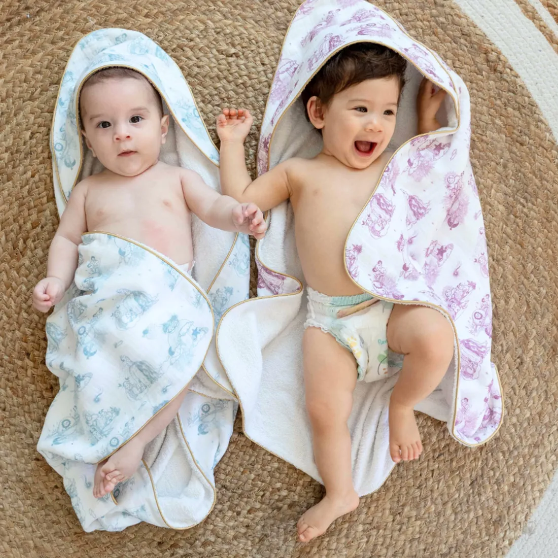 Cape de bain pour bébé Jouy bleu