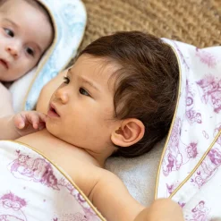 Cape de bain pour bébé Jouy rose