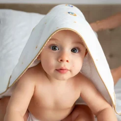 Cape de bain pour bébé Nazar blanc