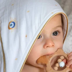 Cape de bain pour bébé Nazar blanc