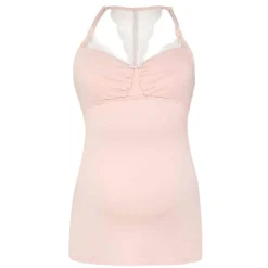 Caraco d'allaitement rose Cache Coeur Lingerie en viscose