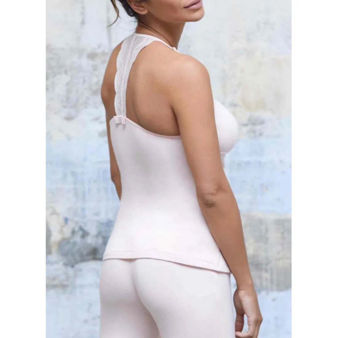 Caraco d'allaitement rose Cache Coeur Lingerie en viscose