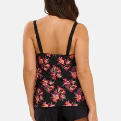 Caraco pyjama Oriane Bouquets Noir & Rose