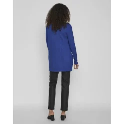 Cardigan col fendu bleu en viscose Lyra