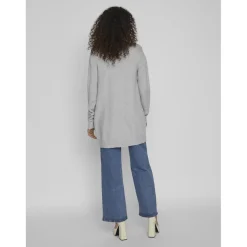 Cardigan col fendu gris en viscose Faye