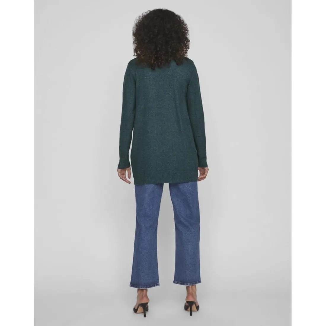 Cardigan col fendu turquoise en viscose Ivy
