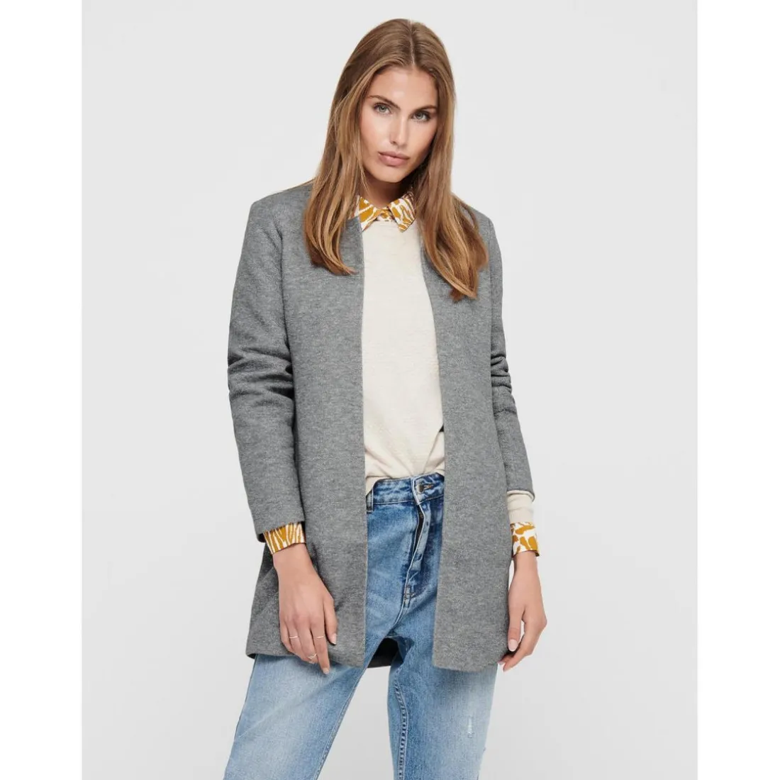 Cardigan Col italien gris