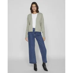Cardigan court à maille en viscose Ril vert Mae