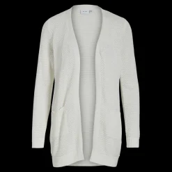 Cardigan en maille poignets côtelés col en v Fern blanc