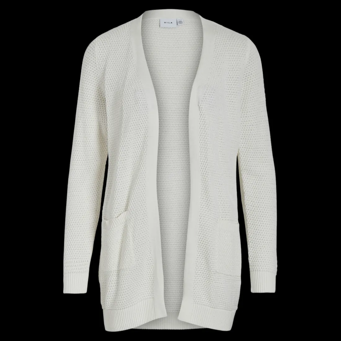 Cardigan en maille poignets côtelés col en v Fern blanc