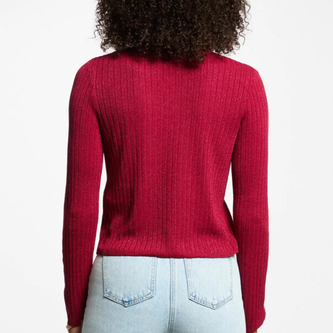 Cardigan femme rouge en coton modal