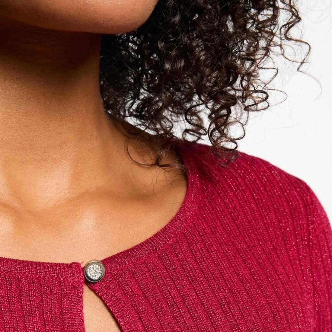 Cardigan femme rouge en coton modal