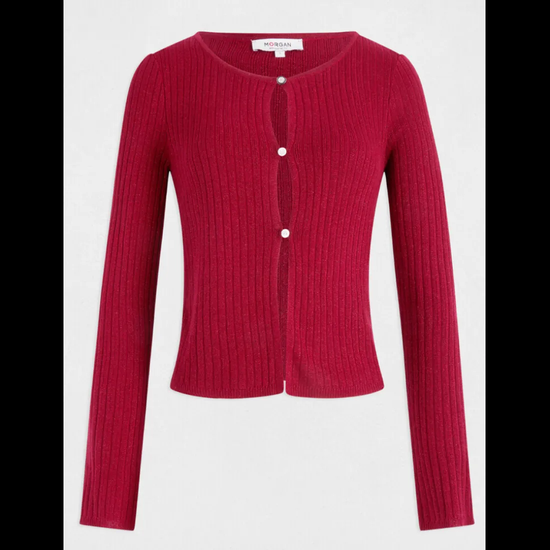 Cardigan femme rouge en coton modal