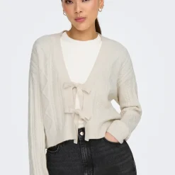 Cardigan Onlfias à noeud - Blanc cassé en viscose Eva