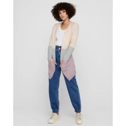 Cardigans en maille Rayures Col en V Manches longues Coupe plus longue beige Fern