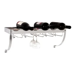 Casier à bouteilles en métal pour 6 bouteilles et 10 verres