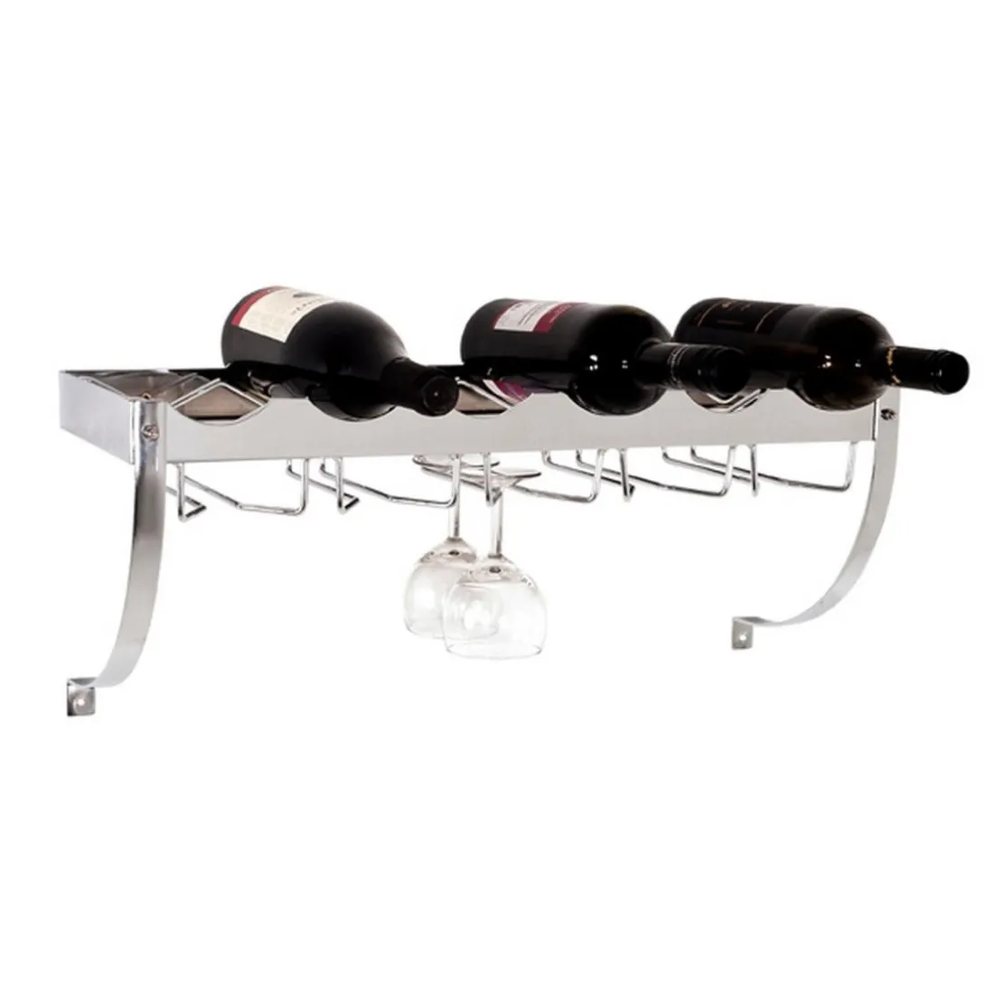 Casier à bouteilles en métal pour 6 bouteilles et 10 verres