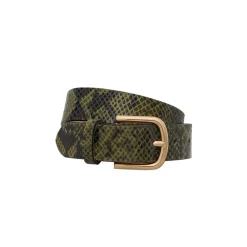Ceinture femme vert kaki en cuir