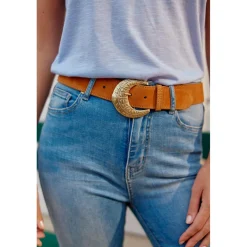 Ceinture IDONA - Camel écru en cuir