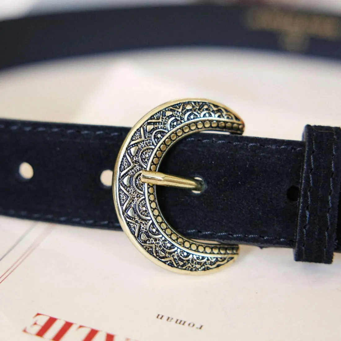 Ceinture noir VIVIAN en cuir