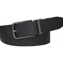 Ceinture noire réversible en cuir