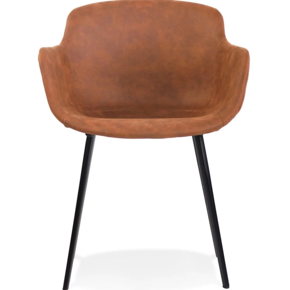 Chaise avec accoudoirs 'DERBY' en microfibre brune