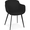 Chaise avec accoudoirs 'RIGA' en tissu noir