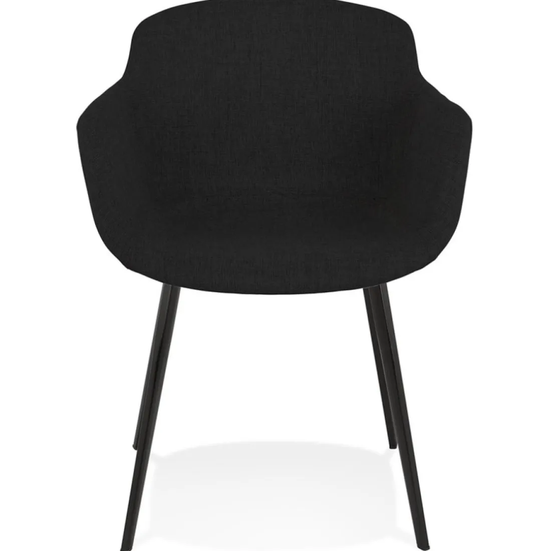 Chaise avec accoudoirs 'RIGA' en tissu noir