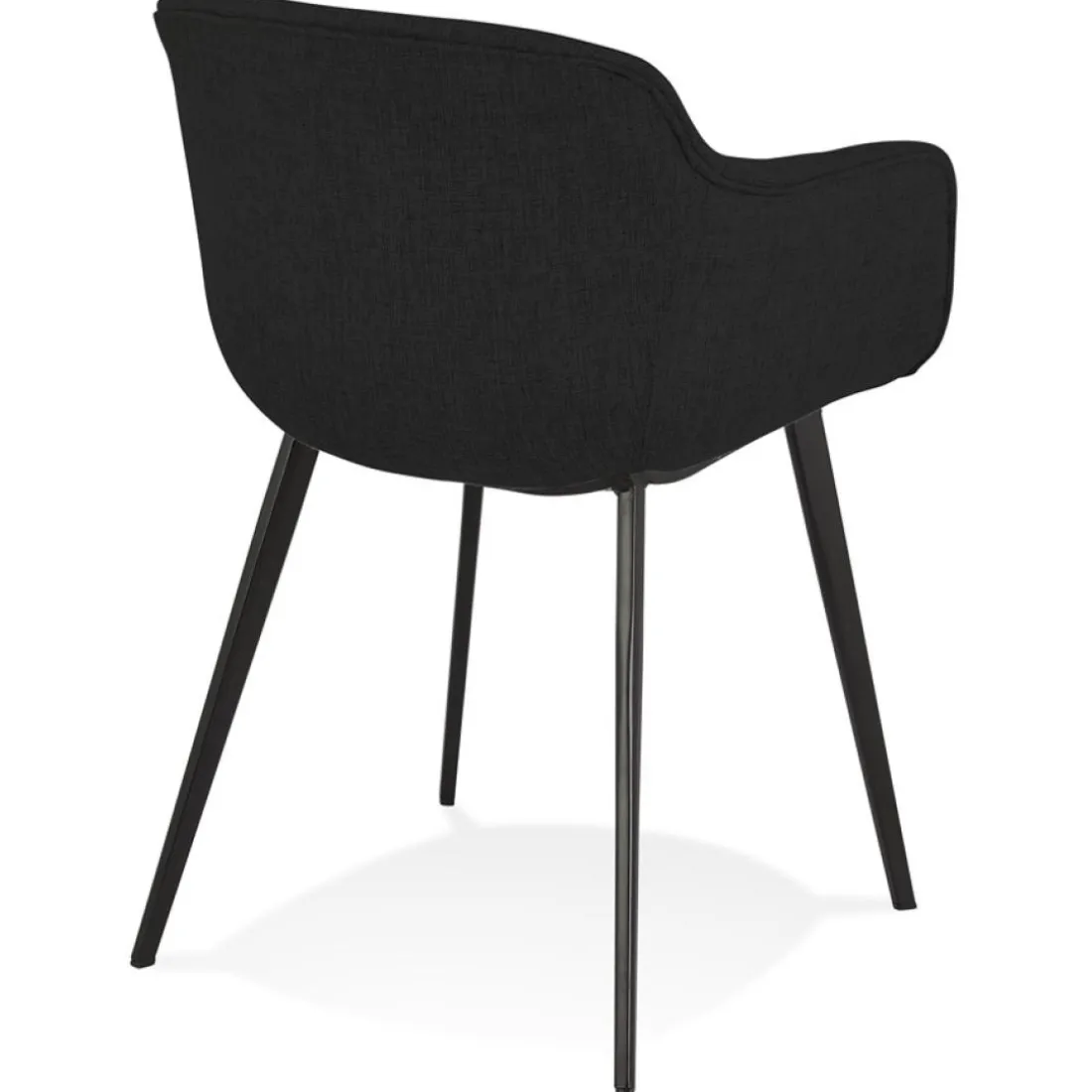 Chaise avec accoudoirs 'RIGA' en tissu noir