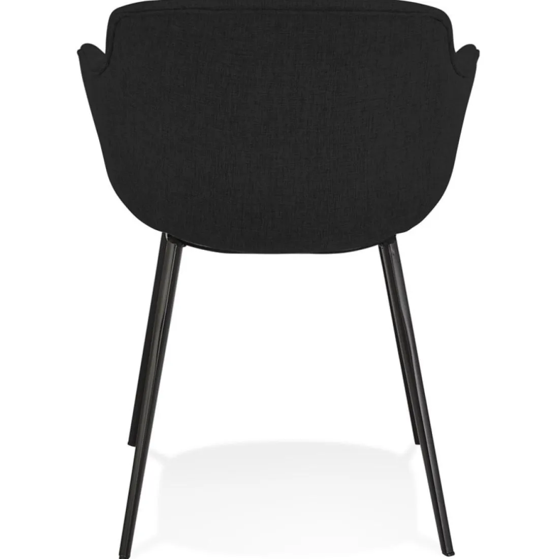 Chaise avec accoudoirs 'RIGA' en tissu noir