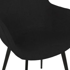 Chaise avec accoudoirs 'RIGA' en tissu noir