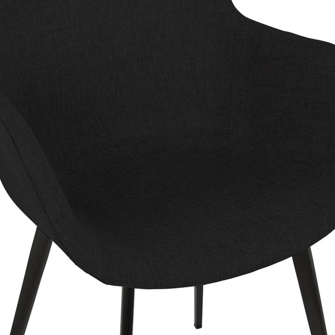 Chaise avec accoudoirs 'RIGA' en tissu noir