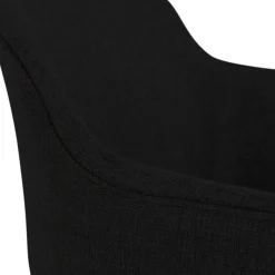 Chaise avec accoudoirs 'RIGA' en tissu noir