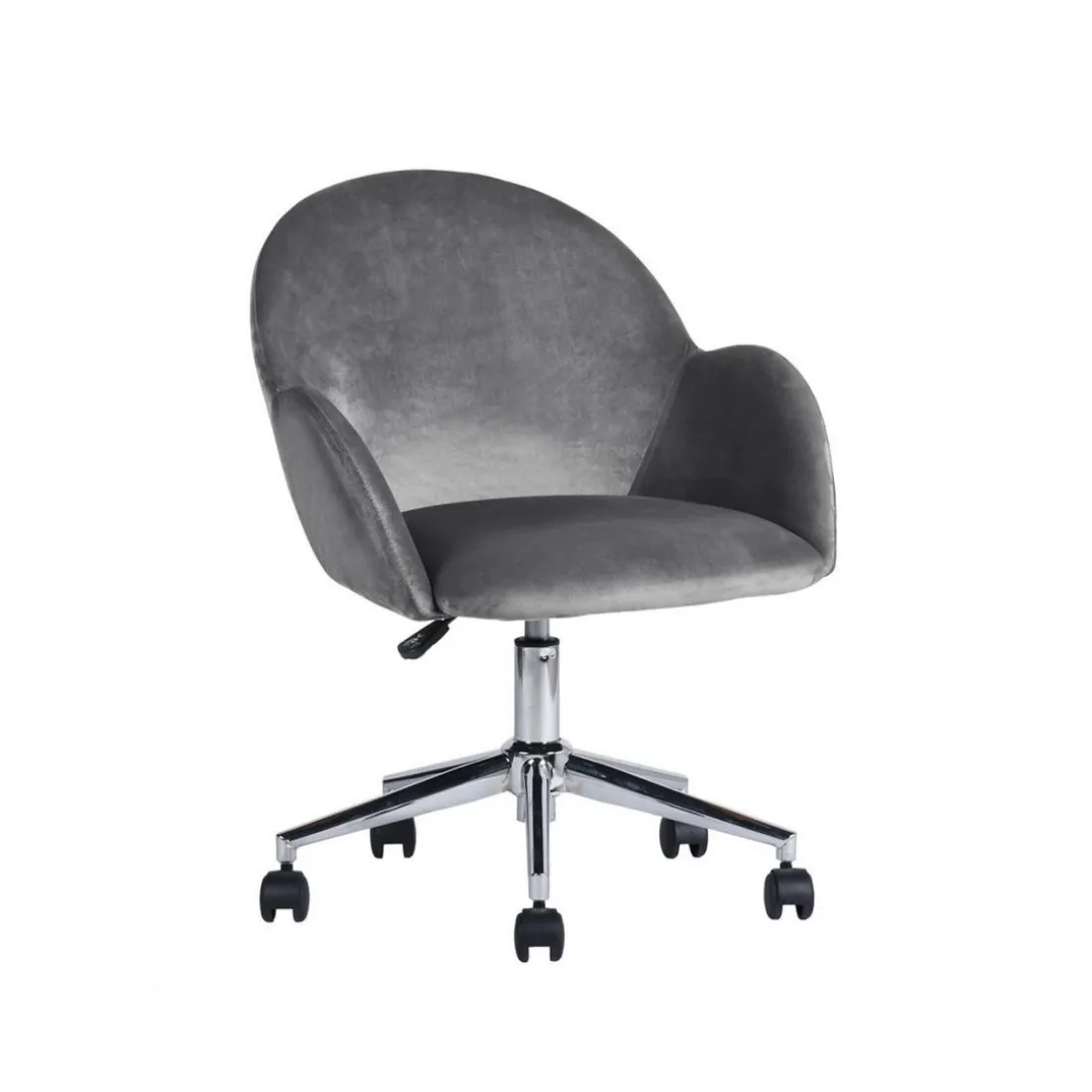 Chaise de bureau ajustable à roulettes en velours chiozza Gris