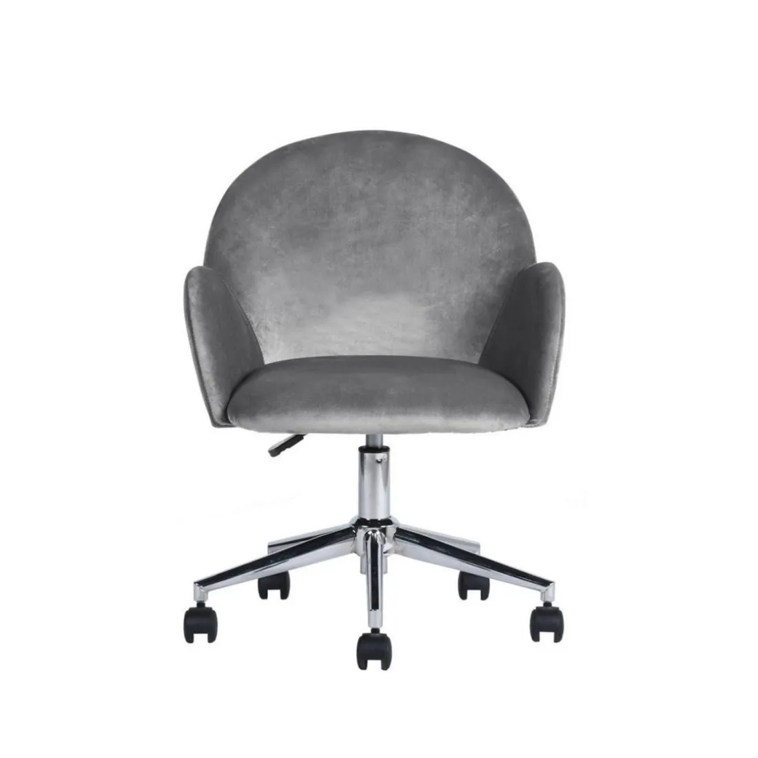 Chaise de bureau ajustable à roulettes en velours chiozza Gris