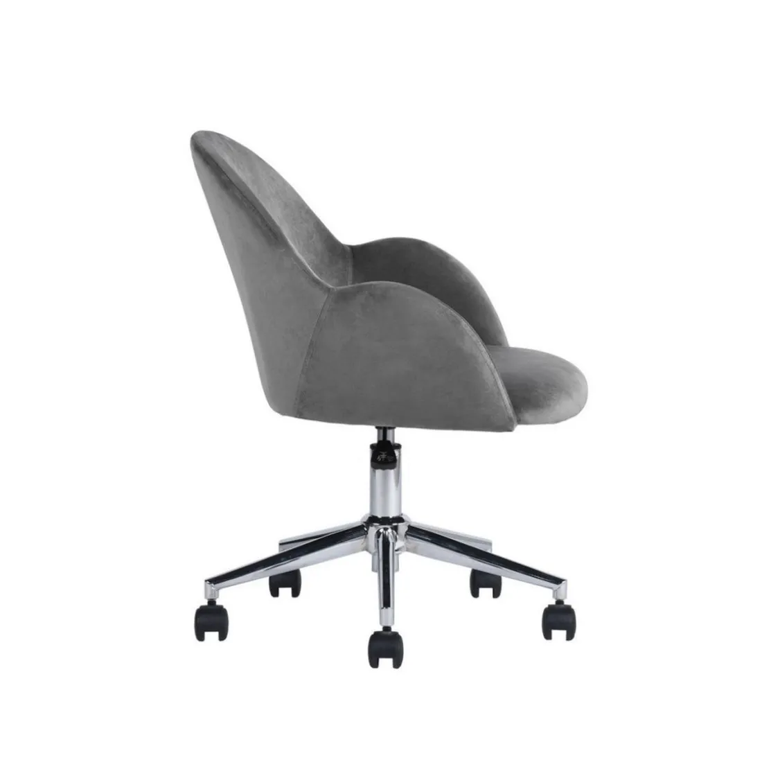 Chaise de bureau ajustable à roulettes en velours chiozza Gris