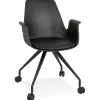 Chaise de bureau avec accoudoirs 'SPLIT' noire sur roulettes