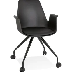 Chaise de bureau avec accoudoirs 'SPLIT' noire sur roulettes