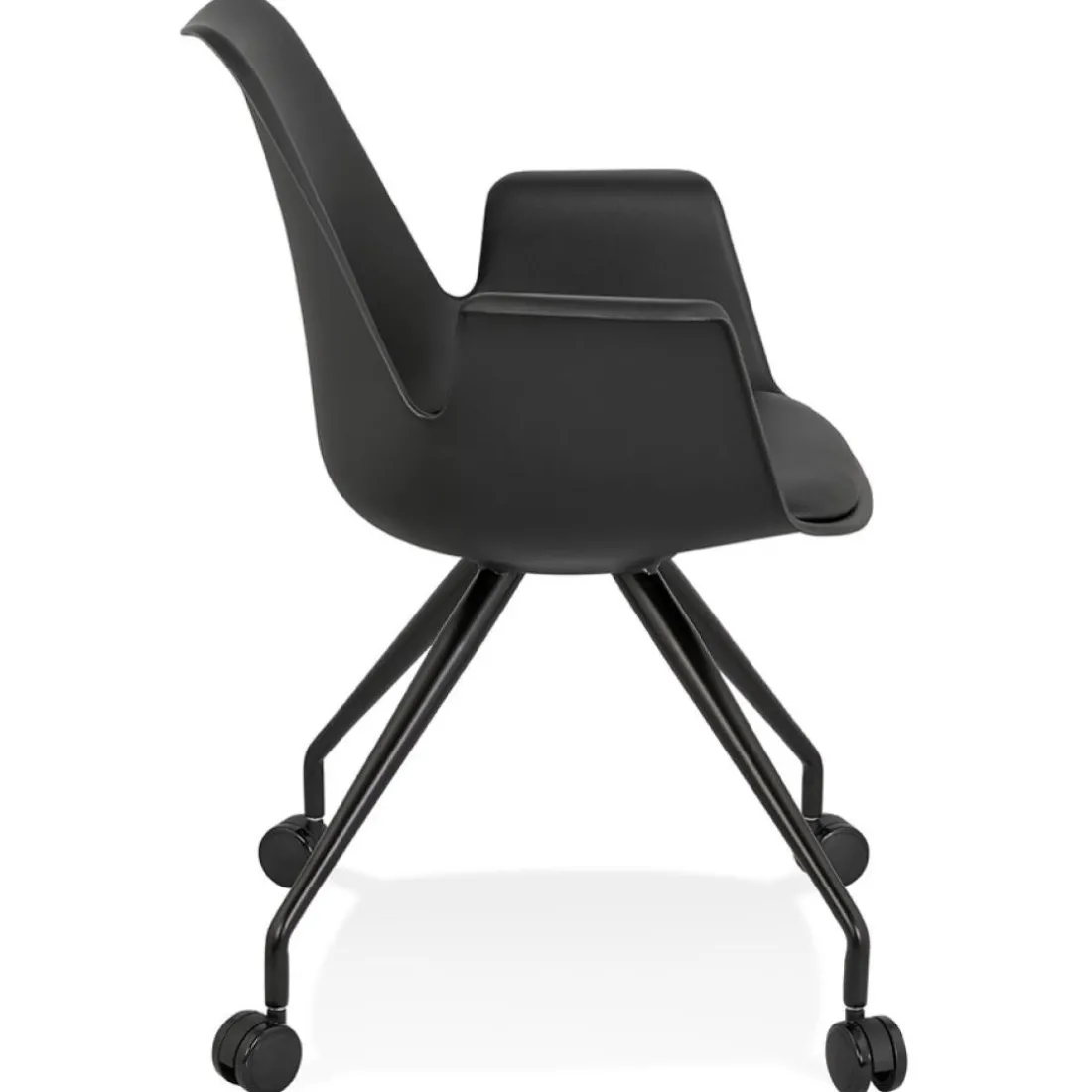 Chaise de bureau avec accoudoirs 'SPLIT' noire sur roulettes
