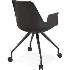 Chaise de bureau avec accoudoirs 'SPLIT' noire sur roulettes