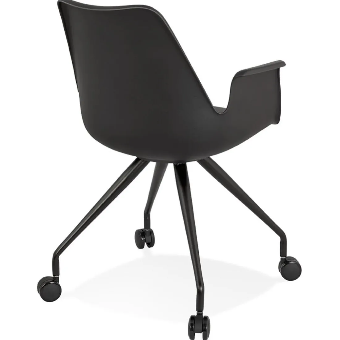 Chaise de bureau avec accoudoirs 'SPLIT' noire sur roulettes