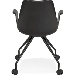 Chaise de bureau avec accoudoirs 'SPLIT' noire sur roulettes