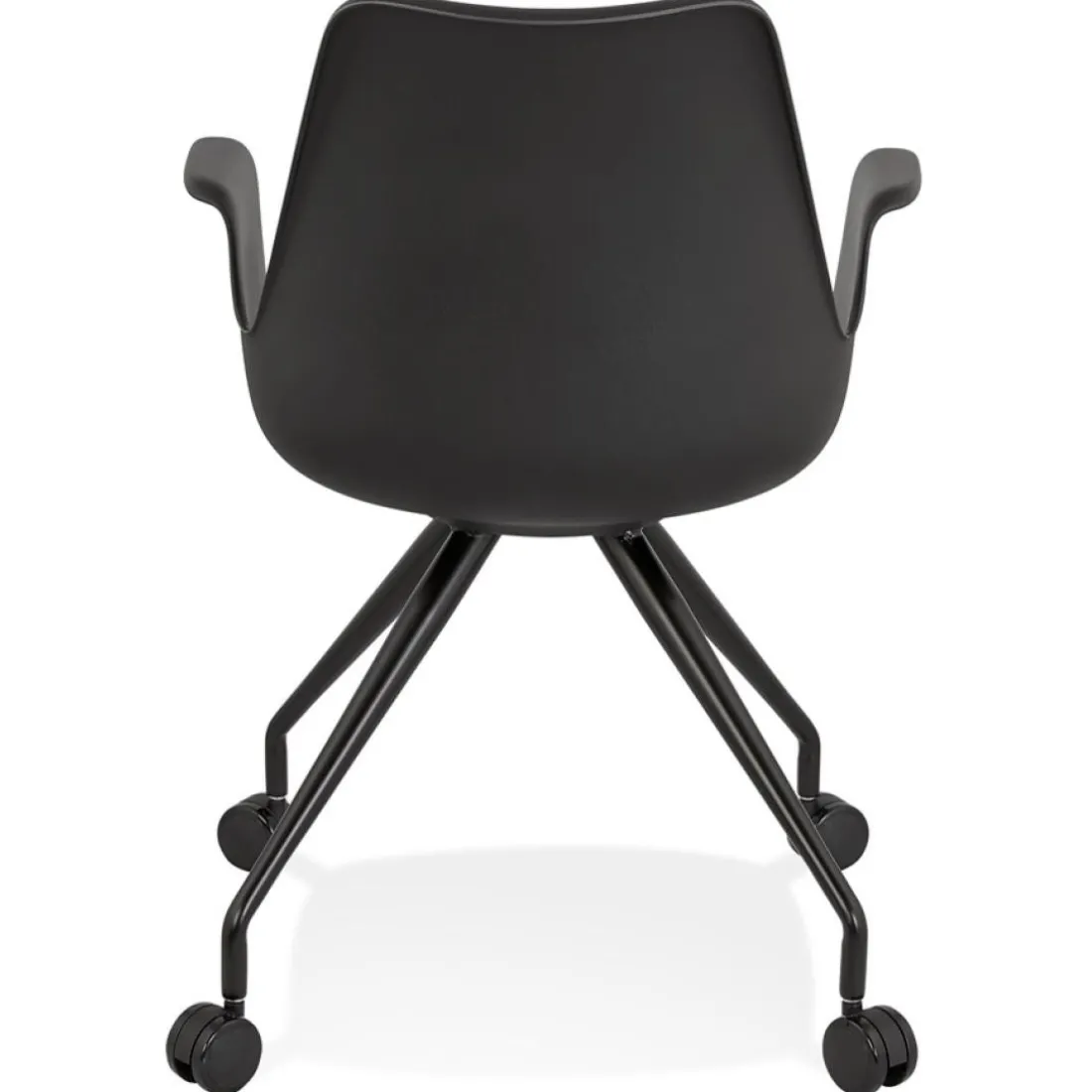 Chaise de bureau avec accoudoirs 'SPLIT' noire sur roulettes